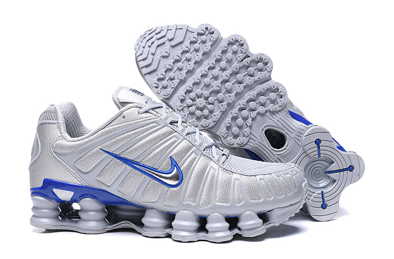 New Women Nike Shox TL1 White Blue Silver Shoes - Click Image to Close